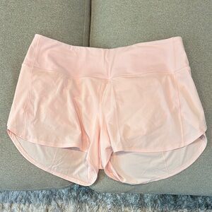 Lululemon speed up mid rise short 4 inch size 14 (strawberry milkshake)